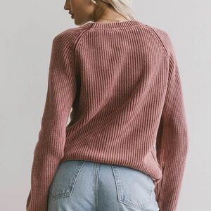 bohme Dusty Rose Ribbed Crewneck Sweater